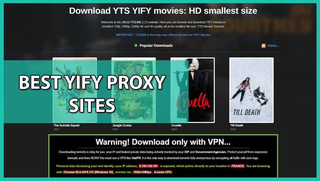 YTS Proxy Sites | Yify Movies